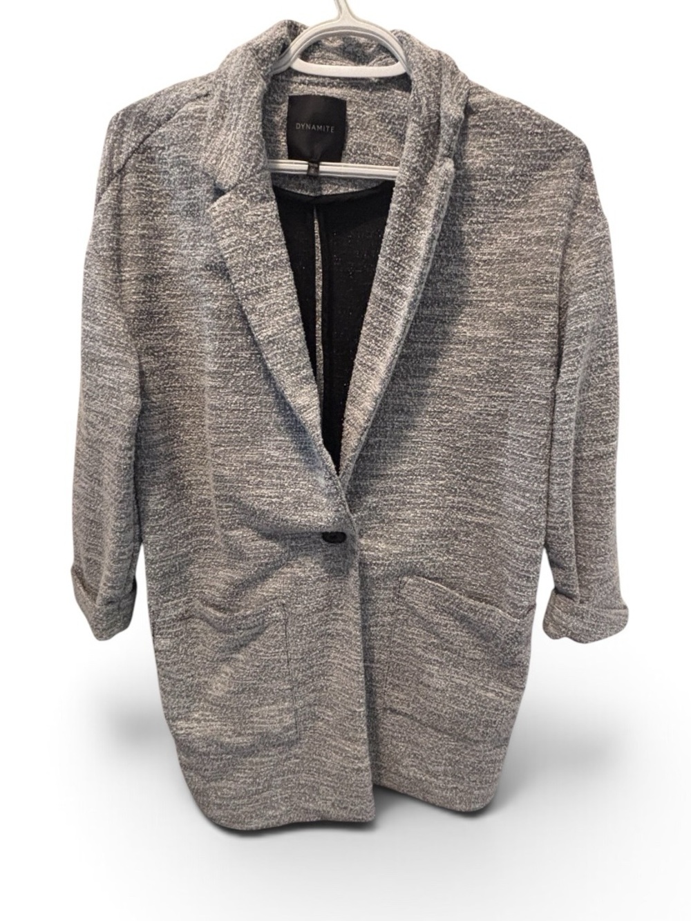 Dynamite Heather Gray Textured Blazer